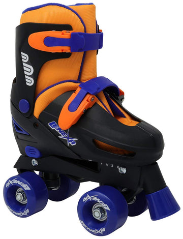 Lenexa Go Gro Adjustable Quad Roller Skate Bundle - Kids Roller Skates With Wrist Guards, Knee Pads, Elbow Pads, And Matching Ba