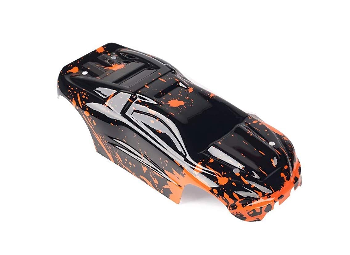 SummitLink Compatible Custom Body Muddy Orange Over Black Replacement for 1/16 Scale RC Car or Truck (Truck not Included) ERMN-B