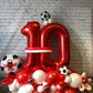 Red Number Balloon 40 Inch, 0 Number Balloons, 10 20 30 40 50 Numbers Balloon Birthday Decorations, For Boxing Themed 49Ers Usa