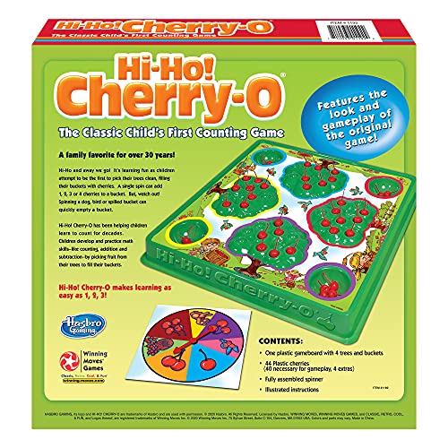 Winning Moves HI-Ho Cherry-O Game for Kids, Classic Counting Game, 2-4 Players, Ages 3+, Multicolor, Model 1192