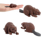 3Pcs Safari Animal Figurines, Toy Animals For Kids With Beavers, Cake Toppers
