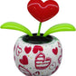 Red Solar Powered Dancing Figurines Toy - Solar Dance Flower, Heart Swing Dancing Flower In Pots, Shaking Head Ornament Car Dash