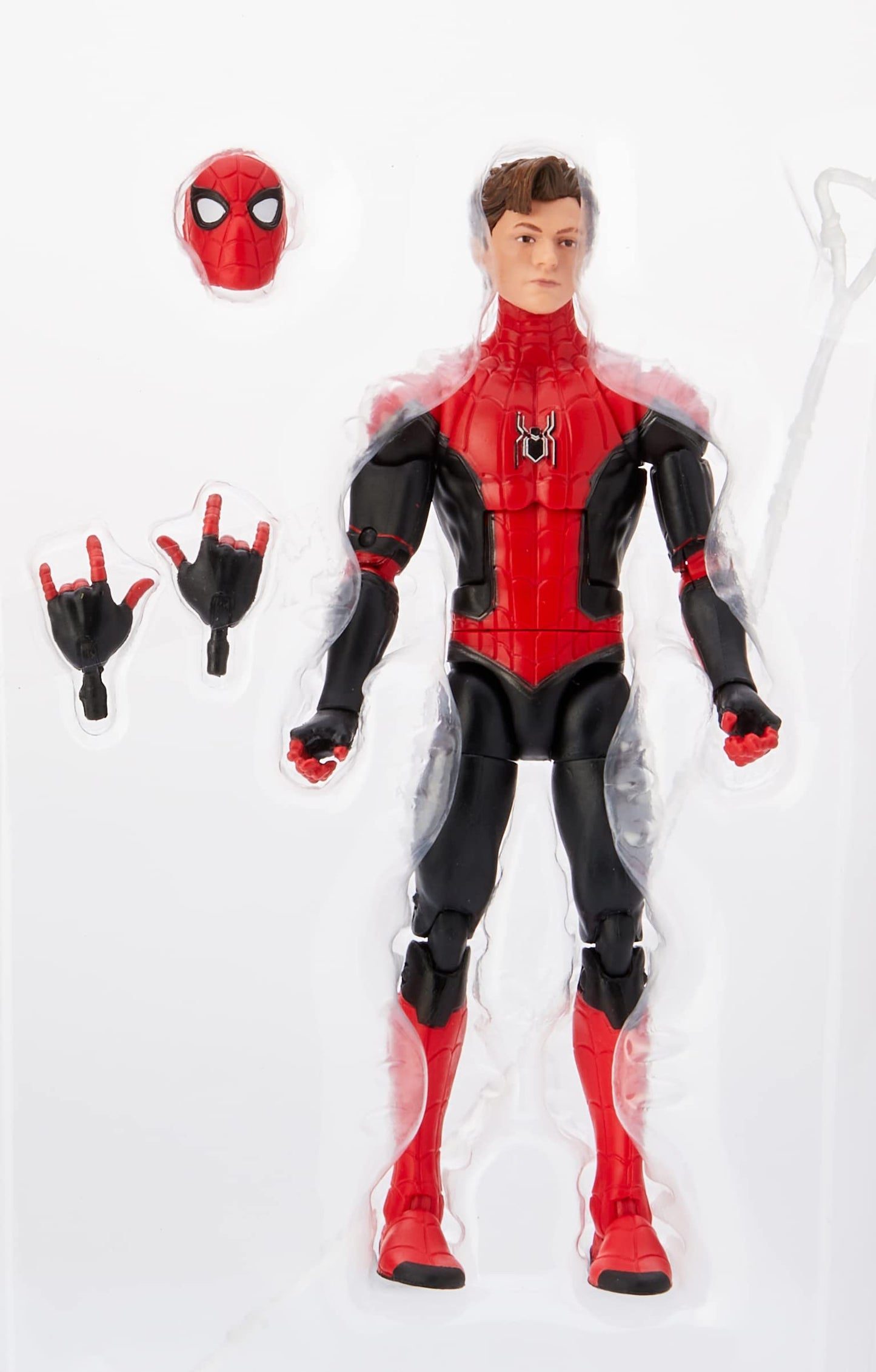 Marvel Spider-Man Action Figure, 6-inch Scale, Upgraded Suit, Spandex Material, Includes 4 Accessories, Model F0205, Multi-color