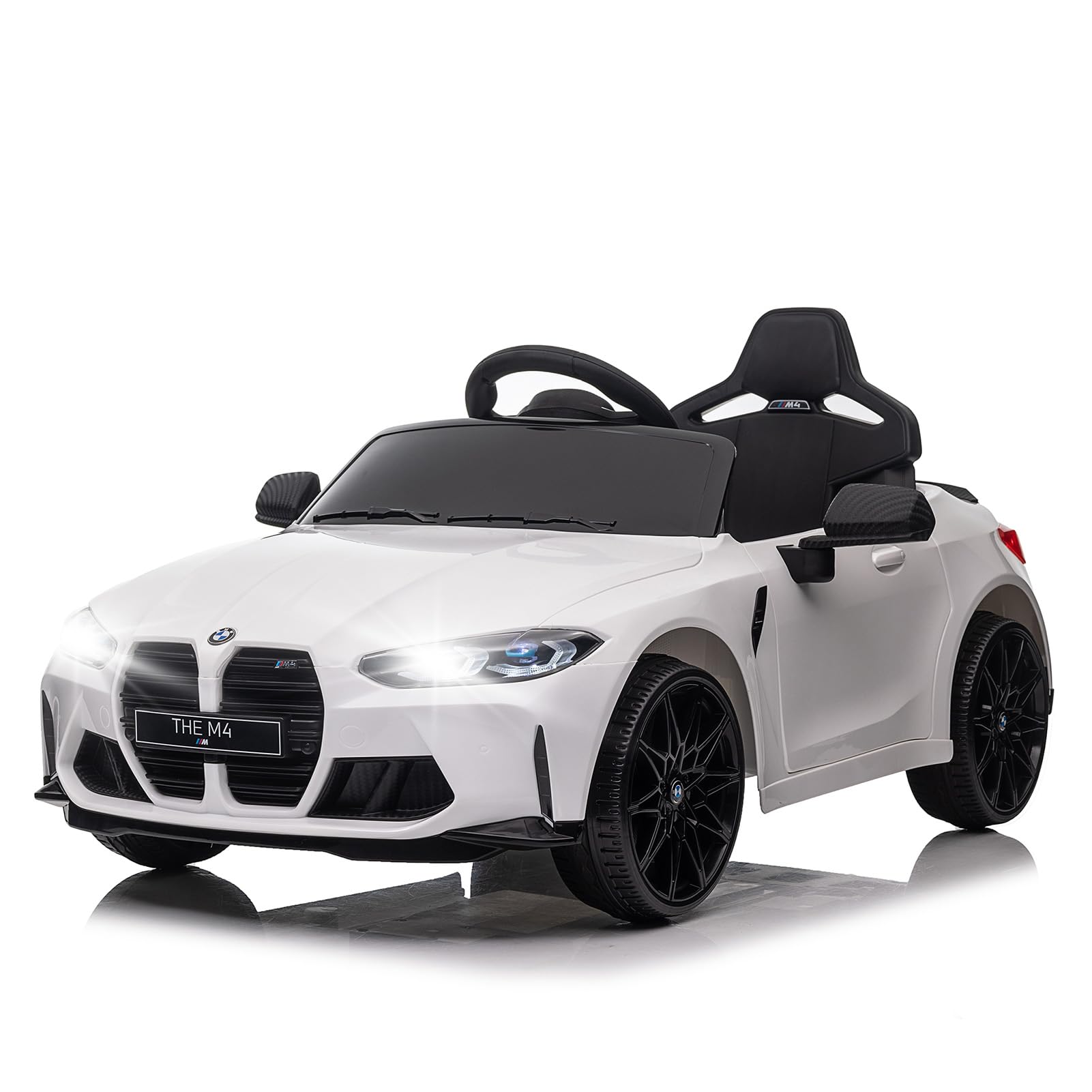 Okybaby 12V Kids Ride On Toy Car Authorized By Bmw M4, Kids Electric Car W/Parents Remote Control, Three Speed Adjustable, Usb,
