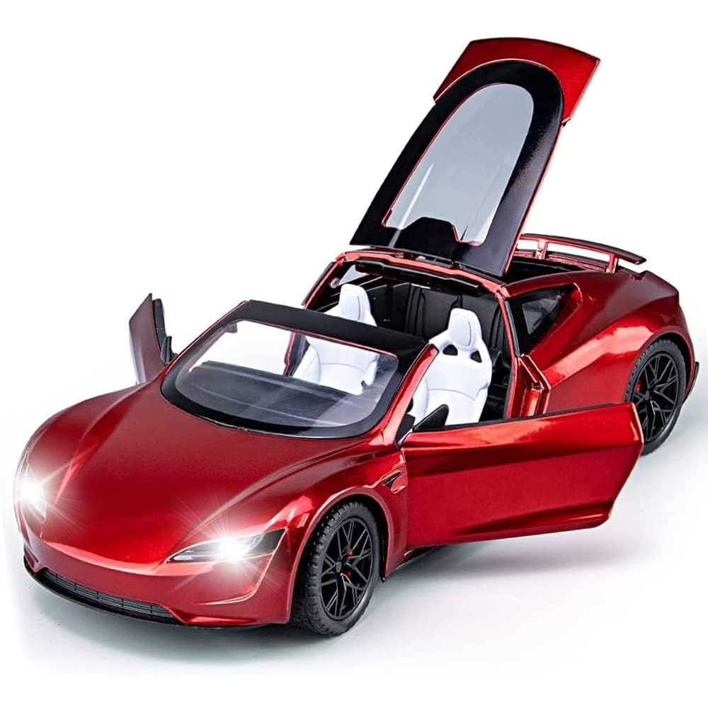 1:24 Scale Roadster Alloy Car Model Diecast Toy Vehicles for Kids, car Model,Pull Back Alloy Car with Lights and Music,Gifts for