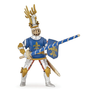 Papo -Hand-Painted - Figurine -Medieval-Fantasy -Blue Knight Fleur De Lys -39788 - Collectible - For Children - Suitable For Boys And Girls - From 3 Years Old