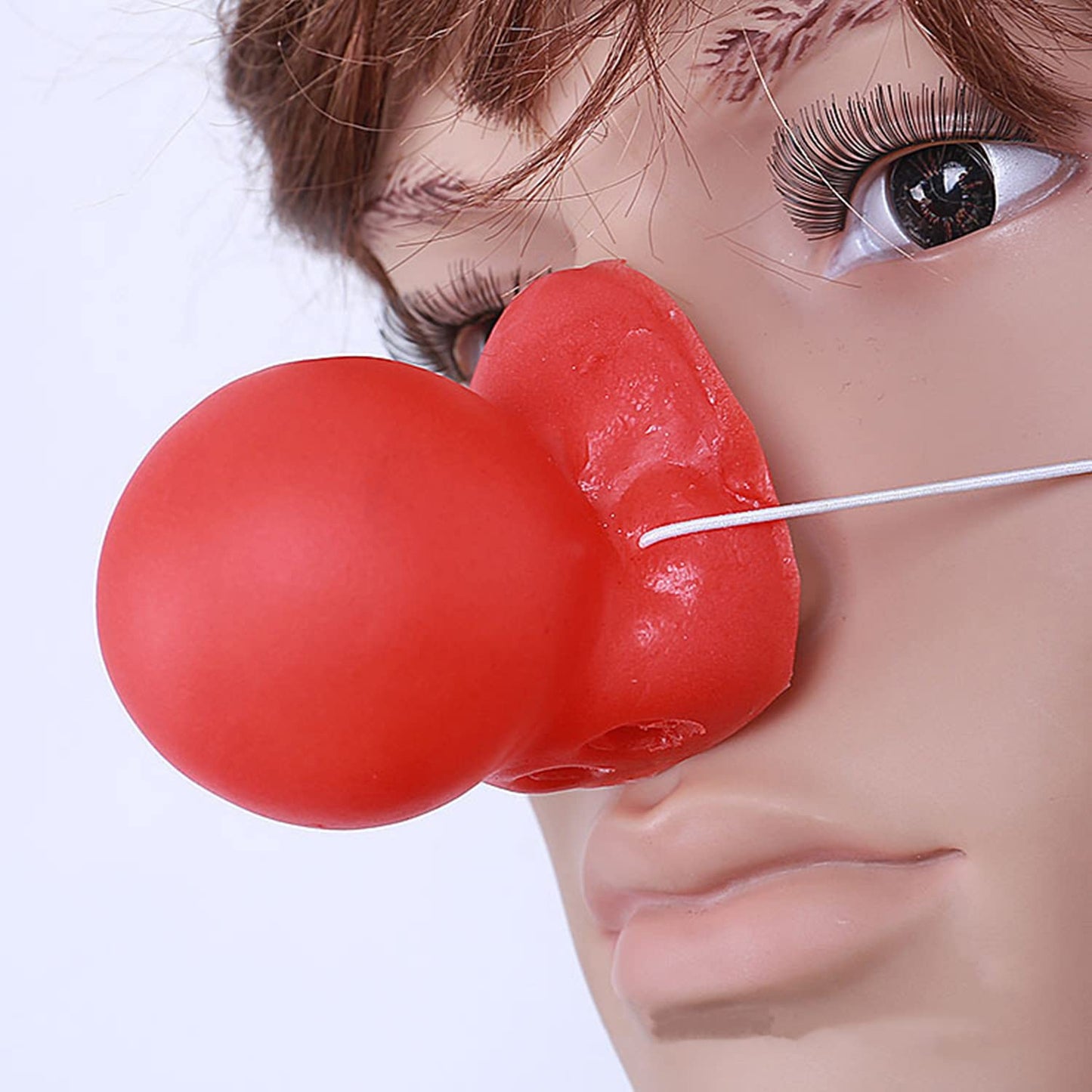 Dzrige 3Pcs Red Clown Nose Rubber Clown Nose Honking Squeaking Clown Nose Cosplay Party Fun Stage Halloween Performance Props Fe