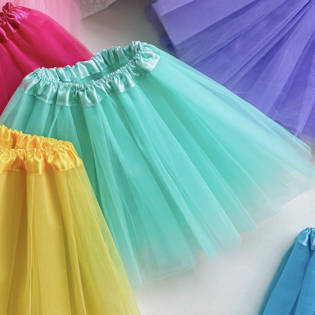 Bgfks Tutu Skirt For Girls,5 Pack Princess Party Favor Dress Skirt Set With Hairclips For 2-8 Years.(Mint Green)