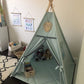 Rongfa Kids Teepee Tent With White Pom Pom - Indoor Play Teepee For Children Boys Portable Play House (Green)
