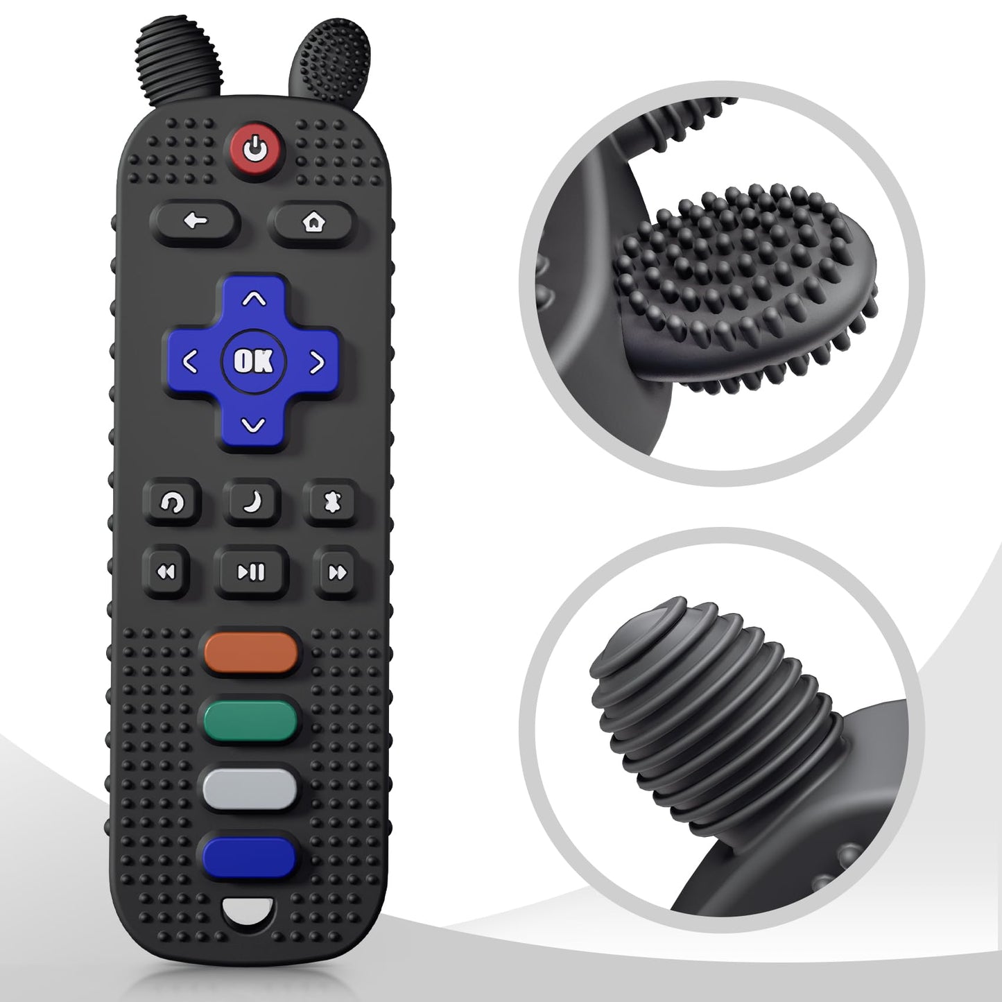 Fftroc Tv Remote Control And Phone Shape Baby Teething Toys For 6-12 Months - Sensory Chew Teethers For Boys Girls Toddlers Infa