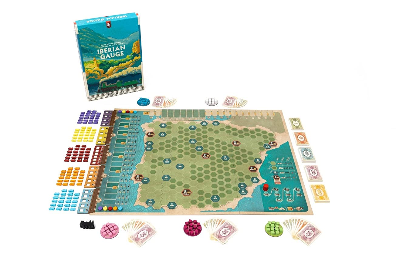 Capstone Games: Iberian Gauge, Strategy Board Game, Game Of Building Railroads Across Peninsula, 60 Minute Play Time, 3 To 5 Pla