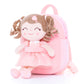 Gloveleya Toddler Backpack Baby Girl Gift Plush Bag Diaper Bag With Spring Girl Doll Curly Hair Girl Toys With Love Pink 9 Inches