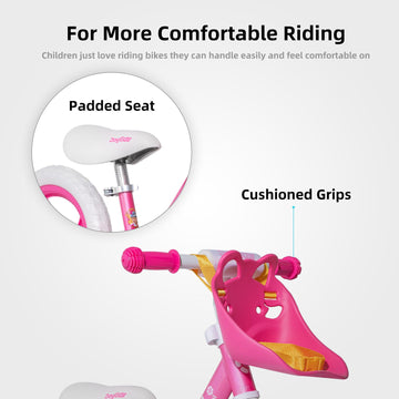 Joystar 14 Inch Balance Bike For Boys Girls 18Months-5 Years Old Push Bicycle Toddler Balance Bikes 14' Gift Bike For Boys Girls Pink