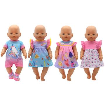 4 Pack Doll Clothes For 13-16 Inch Dolls, Dress For 13-16 Inches Dolls