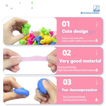 Onkull 24 Packs Valentines Day Squishy Toy Gift Cards For Kids, Kawaii Mochi To Squeeze With Cards, Mochi Squishy Toy Stress Rel