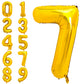 Pigetale 40 Inch Gold Large Numbers Balloons 0-9, Giant Jumbo Number 7 Digit 7 Helium Balloons, Foil Mylar Big Number Balloons F