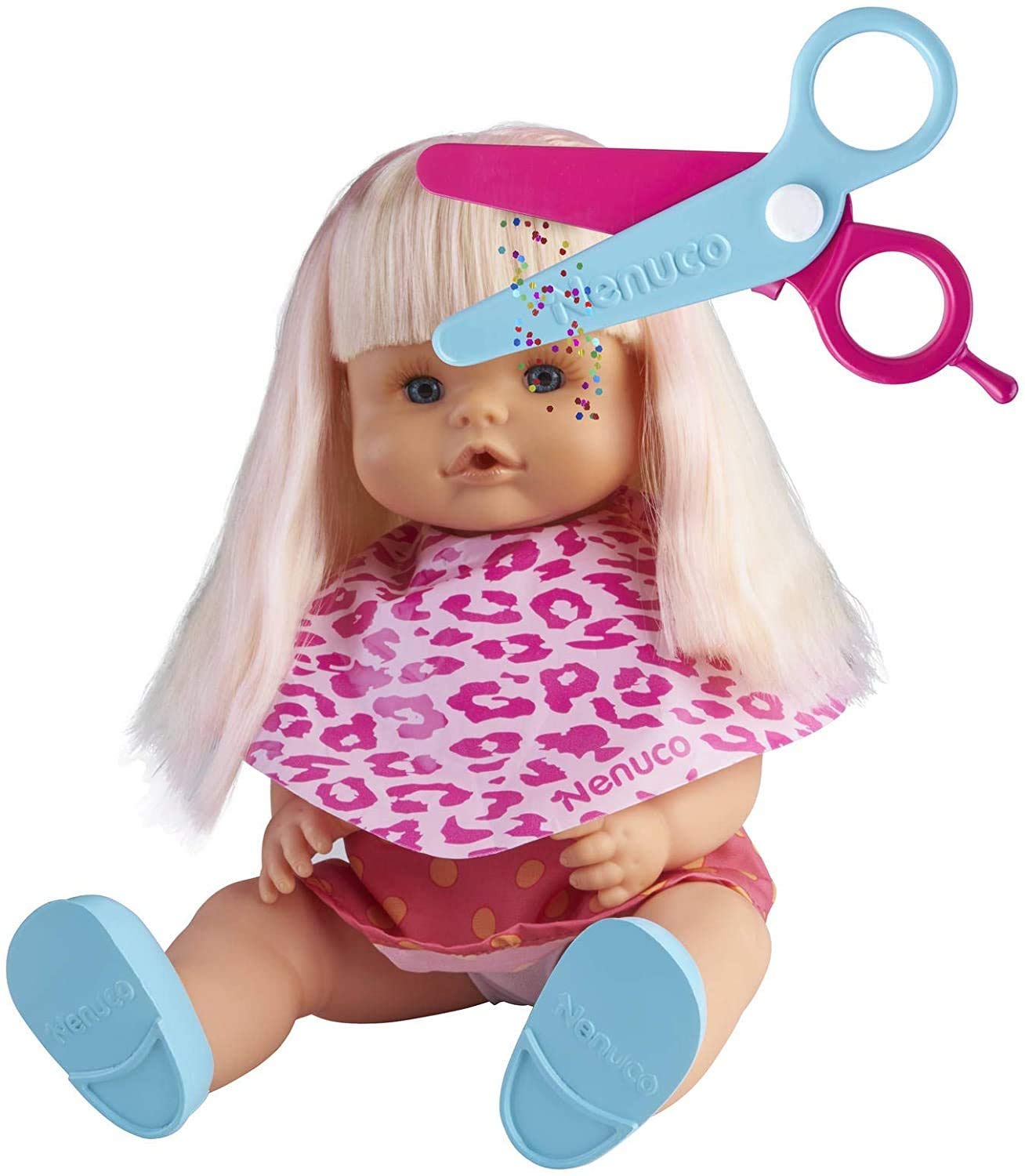 Nenuco - Glitter Hairdresser - Baby Doll With Hairdresser Set, Hair Accessories, Magic Scissors