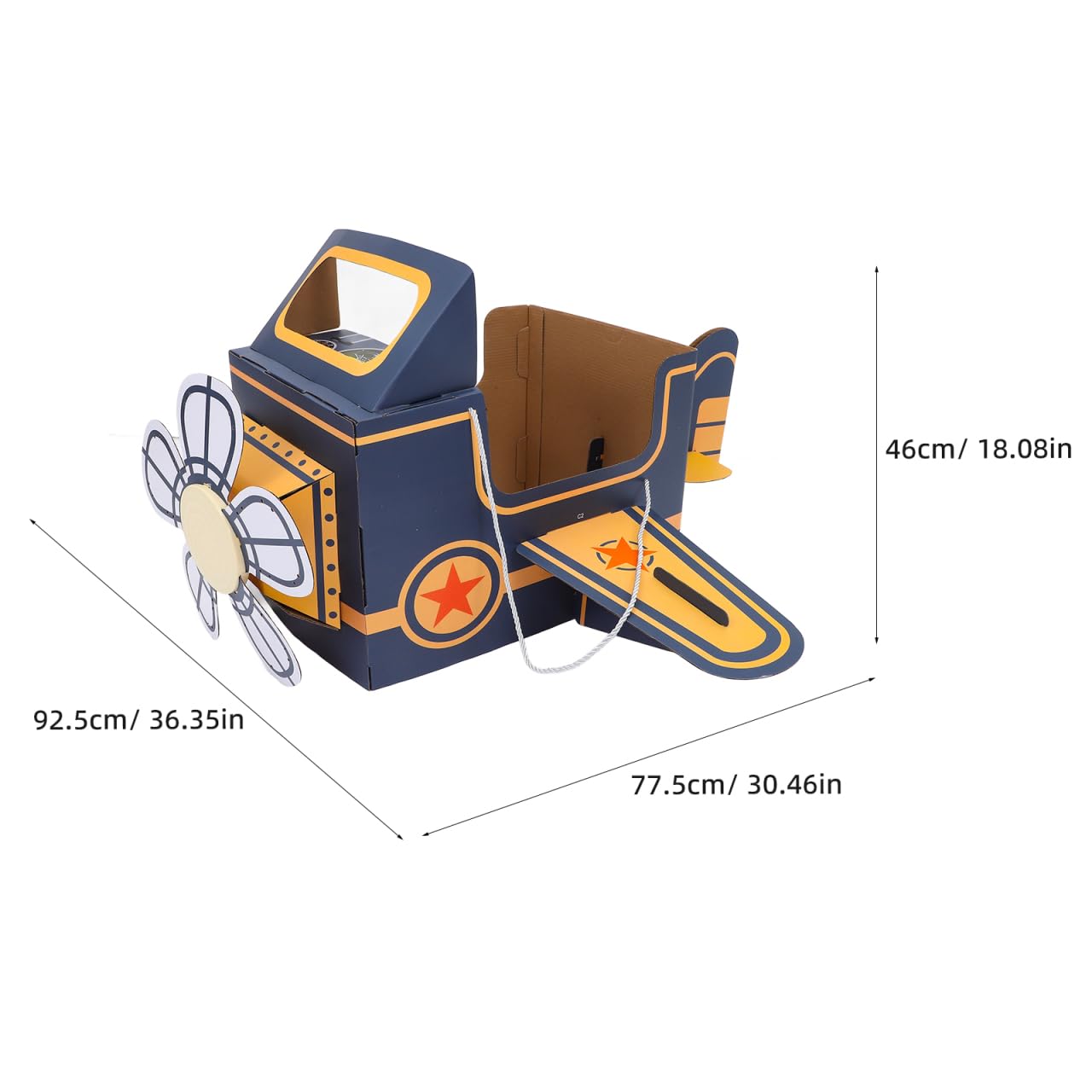 SAFIGLE Children Wearable Cardboard Plane: Airplane Costume for Kids DIY Paper Aircraft with Rotating Fan - Cardboard Car Fun Ou