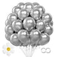 Metallic Silver Balloons, 100 Pcs 12 Inch Metallic Silver Balloons, Metallic Silver Balloons For Party Decoration,Birthday Decor