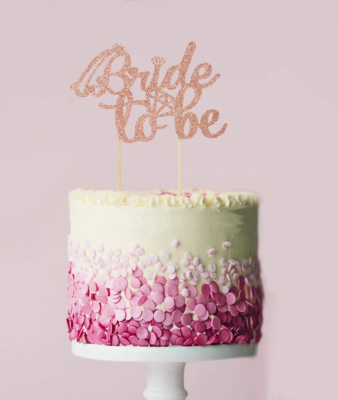 Flairs New York Bridal Wedding Decorations Banner Cake Toppers Party Props (Pack Of 1 Cake Topper, Bride To Be Diamonds [Rose Go