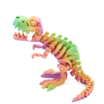 Exqdynm 3D Printed Dinosaur With Bone Toy,Articulated Tyrannosaurus Rex, Mystery Crystal Dinosaur Decor Collectible