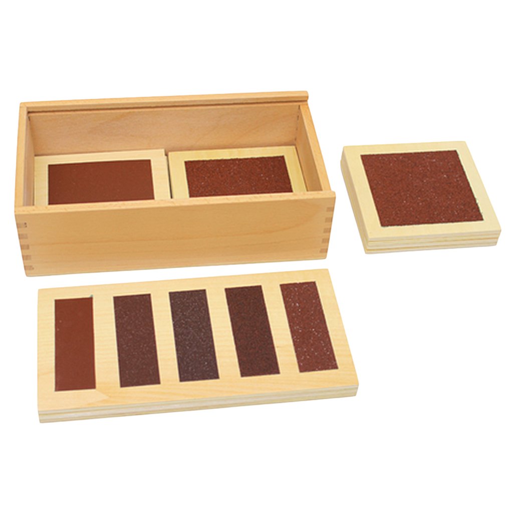 Calandis Wooden Montessori Sensorial Material Rough And Smooth Boards Kids Early Tactile Touch Learning Educational Toy Set