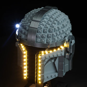 [Only Light Kit Included] Led Light Kit For The Mandalorian Helmet, Lighting Set Designed For Lego 75328 Building Blocks Model