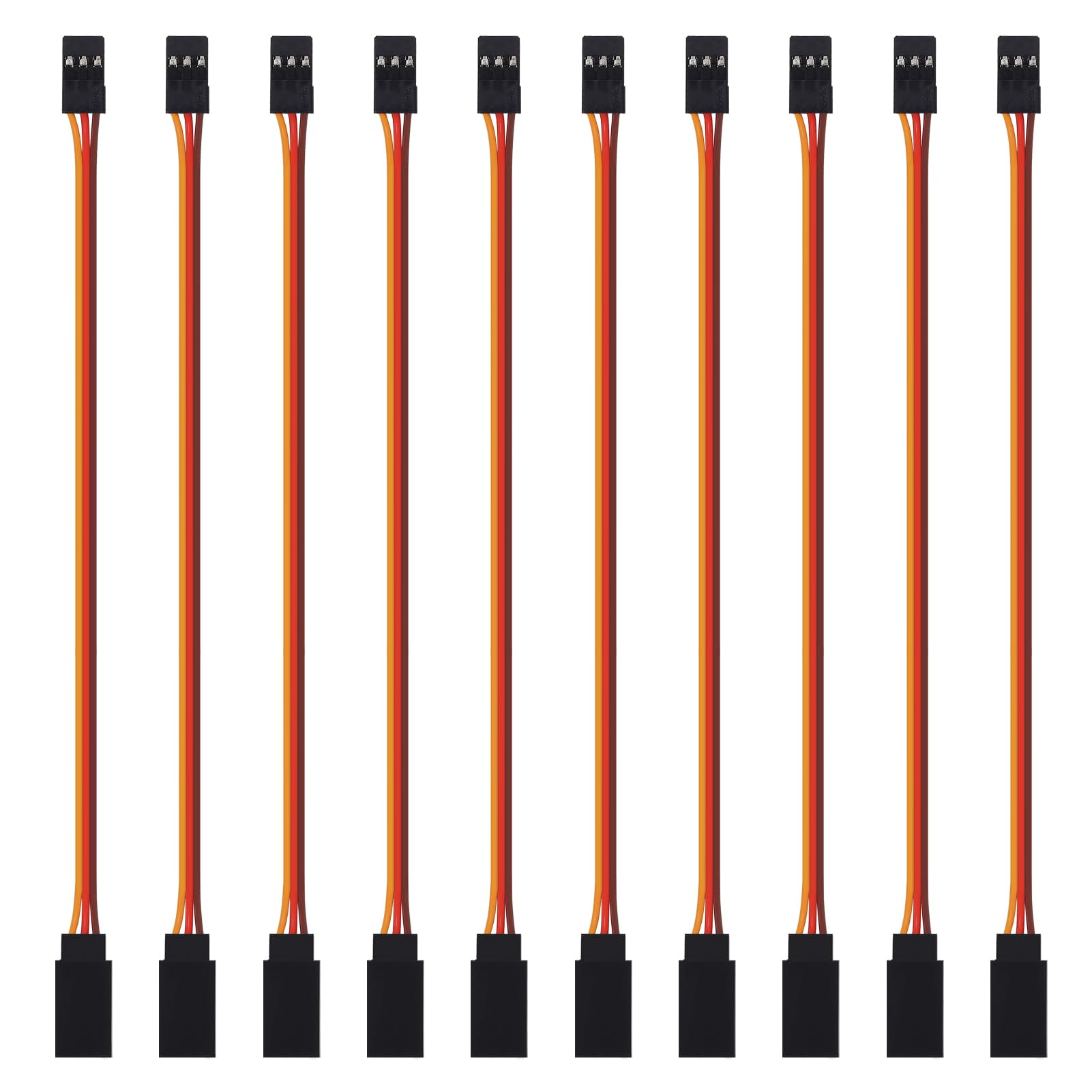 ACEIRMC 10pcs 3-Pin Servo Extension Cable Cord Female to Male Lead Wire Connector JR for RC Car Airplanes Remote Control (50cm)