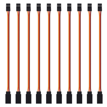 ACEIRMC 10pcs 3-Pin Servo Extension Cable Cord Female to Male Lead Wire Connector JR for RC Car Airplanes Remote Control (50cm)