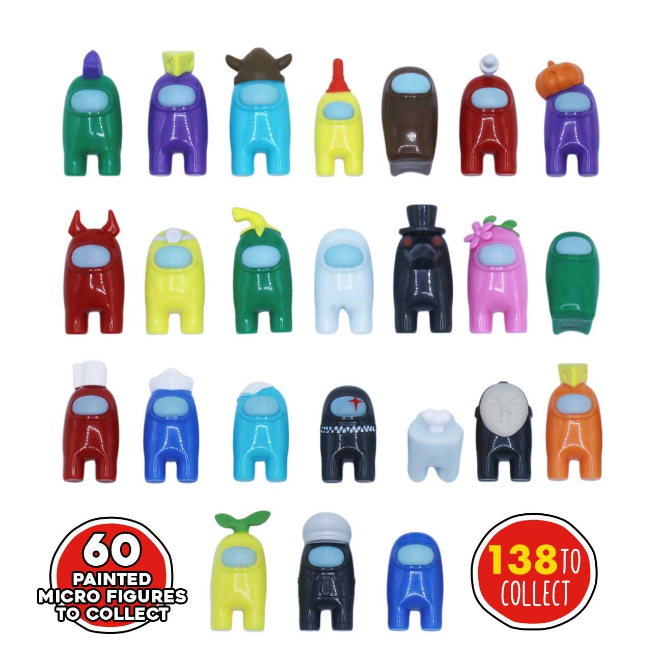 Just Toys LLC Among Us Micro Figures - Blind Bag of 3 Mini Figures, Plastic, Multicolor, Under 1 inch, Model 850065209852