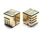 AKO DICE I - Brass- Custom Metal dice Version 1 16mm D6 Game dice with Redesign Concept. (Brass)