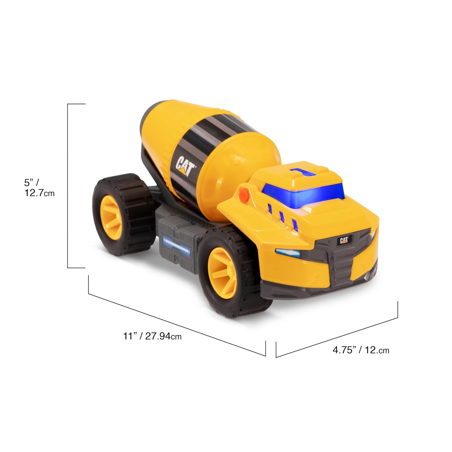 Cat Construction Toys, Future Force Cement Mixer Toy, With Lights And Sounds, Ages 3+ Yellow - Electro-Power Sounds, Next-Gen Glow Effects, Articulated Features - Indoor/Outdoor Play!