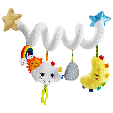 Jollybaby Baby Car Seat Stroller Toys, Plush Activity Hanging Spiral Activity Pram Crib With Music Box, Rattles, Squeaker For Babies Infant Boys Girls(Little Lion)