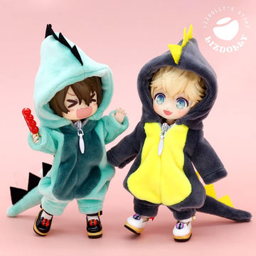 Xidondon Cute Dinosaur Animal Monster Doll Clothes For Ob11,Molly, Gsc,1/12 Bjd Doll Accessories Toys Dolls Clothes (Lb)