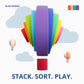 Blue Ginkgo Silicone Rainbow Stacker - Montessori Nesting Puzzle | Kids And Toddler | Stacking Sensory Toys - 10 Layers (Vibrant)