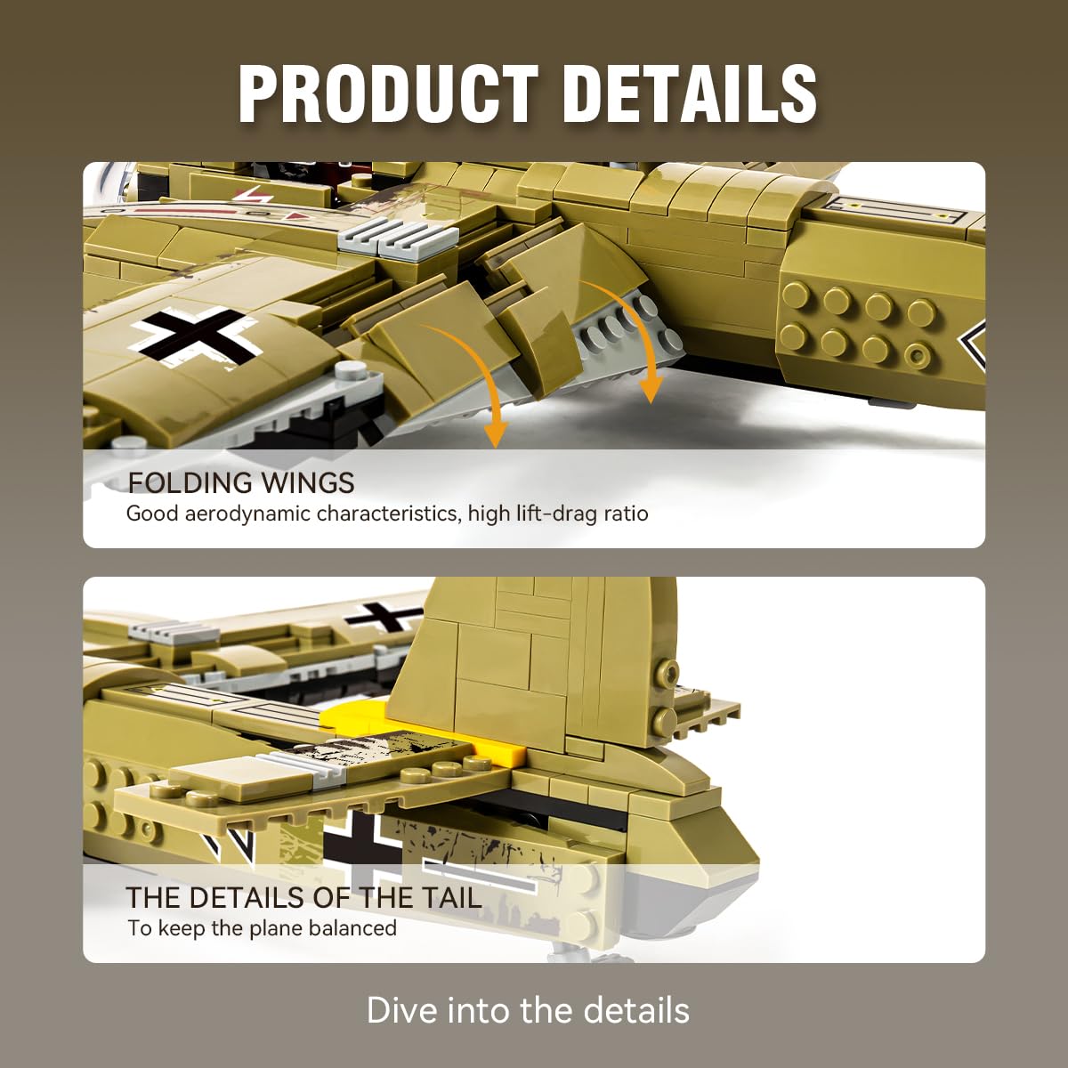 DAHONPA JU88 er  Junker Aircraft Building Set [430pcs+] Classic German Fighter Models  Perfect for Holiday Gifts and Military Displays