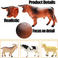 Farm Animals 53Pcs Realistic Plastic Playset With Fences, Building Blocks, Educational Toys For Boys & Girls, Toddlers Cupcake Topper Set