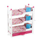 Emily Rose 18'' Doll Stackable Triple Bunk Bed, Beds For 18 Inch Dolls | Bunkbed With Clothes Storage Drawer, Bedding & Ladder,