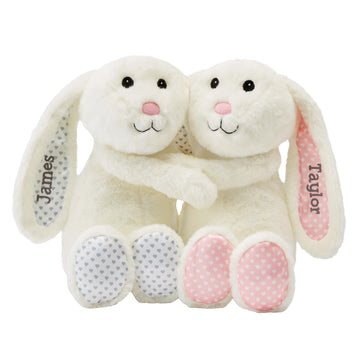 Let'S Make Memories Personalized Hugging Plush Bunnies - Bunny Stuffed Animal - Easter Bunny - For Couples - For Him - For Her
