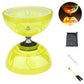 Diabolo Chinese Yoyo Set ,Triple Bearing Diabolo Chinese Yo-Yos Juggling Toys With Colorful Led Diabolo With Diablo Sticks, Diabolo String&Net Bag, Easier Start/ Faster/ Stable&Lasts Longer (Yellow)