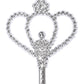 Liatunou 2 Pack Silver Star Wands, Crown Wands, Princess Fairy Wands,Magical Sticks For Girls Birthday, Party, Halloween