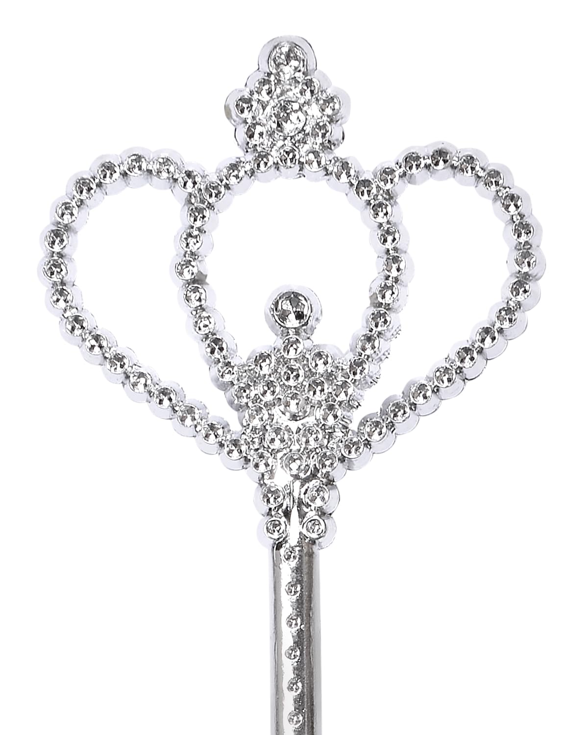 Liatunou 2 Pack Silver Star Wands, Crown Wands, Princess Fairy Wands,Magical Sticks For Girls Birthday, Party, Halloween