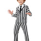 ERCAUX Black and White Striped Suit - Halloween Horror Costume  Scary Cosplay Outfit  Scary Movie Character Dress-Up (140)