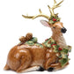 Cosmos Gifts 10 1/8-Inch Emerald Holiday Reindeer Pine Cone Figurine