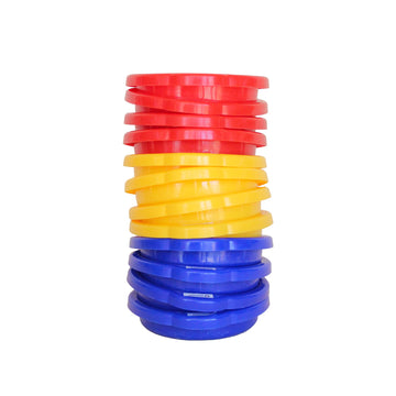 Spielstabil 12 Pack Small Sand Sieves (4 Red, 4 Blue, 4 Yellow Beach Sifters) - Made in Germany
