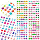 KXCOFTXI 240PCS Sticker Earrings for Girls, Self-Adhesive 3D Crystal Gems, Multicolour