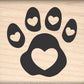 Stamps By Impression Paw Print With Hearts Rubber Stamp - 1.5' X 1.5' - St 0502A
