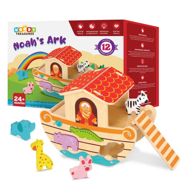 Woody Treasures Wooden Toys - Noah'S Ark Toy (Educational & Development Toys, Great Gift For Girls And Boys)
