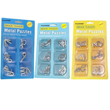 Pluspoint Kid Brain Teasers Metal Wire Puzzle Toys - Assorted Metal Puzzle Toys For Gifts, Party Favors, Prizes, Disentanglement