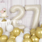 Suwen 40 Inch Large Cream White 27 Balloon Numbers Big Foil Helium Number Balloons 0-9 Jumbo Happy 27Th Mylar Birthday Party Dec